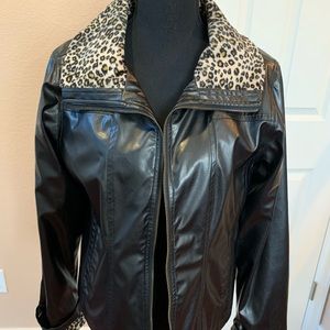 Axara New York Faux Leather bomber jacket